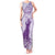 Personalised Hawaii Monk Seal Tank Maxi Dress Polynesian Tattoo With Tropical Flowers - Purple Pastel