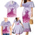 Personalised Hawaii Monk Seal Family Matching Mermaid Dress and Hawaiian Shirt Polynesian Tattoo With Tropical Flowers - Purple Gradient