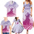 Personalised Hawaii Monk Seal Family Matching Summer Maxi Dress and Hawaiian Shirt Polynesian Tattoo With Tropical Flowers - Purple Gradient