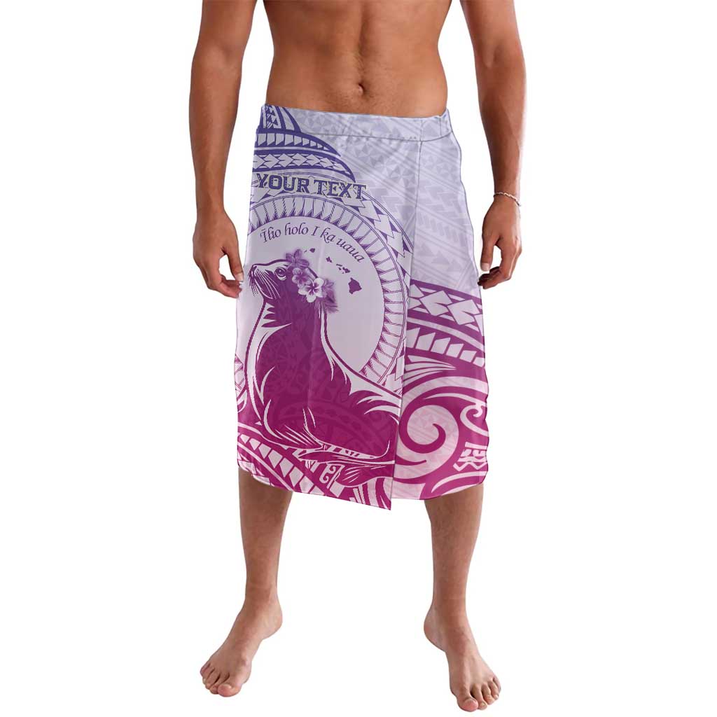 Personalised Hawaii Monk Seal Lavalava Polynesian Tattoo With Tropical Flowers - Purple Gradient LT14 Purple - Polynesian Pride