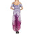 Personalised Hawaii Monk Seal Summer Maxi Dress Polynesian Tattoo With Tropical Flowers - Purple Gradient