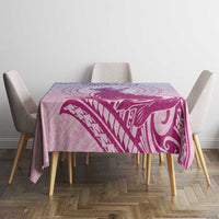 Personalised Hawaii Monk Seal Tablecloth Polynesian Tattoo With Tropical Flowers - Purple Gradient LT14 - Polynesian Pride