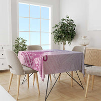 Personalised Hawaii Monk Seal Tablecloth Polynesian Tattoo With Tropical Flowers - Purple Gradient LT14 - Polynesian Pride