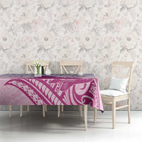 Personalised Hawaii Monk Seal Tablecloth Polynesian Tattoo With Tropical Flowers - Purple Gradient LT14 - Polynesian Pride