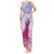 Personalised Hawaii Monk Seal Tank Maxi Dress Polynesian Tattoo With Tropical Flowers - Purple Gradient