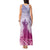 Personalised Hawaii Monk Seal Tank Maxi Dress Polynesian Tattoo With Tropical Flowers - Purple Gradient