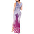 Personalised Hawaii Monk Seal Tank Maxi Dress Polynesian Tattoo With Tropical Flowers - Purple Gradient