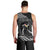 Personalised Hawaii Monk Seal Men Tank Top Polynesian Tattoo With Tropical Flowers - Black