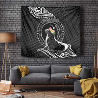 Personalised Hawaii Monk Seal Tapestry Polynesian Tattoo With Tropical Flowers - Black LT14 - Polynesian Pride