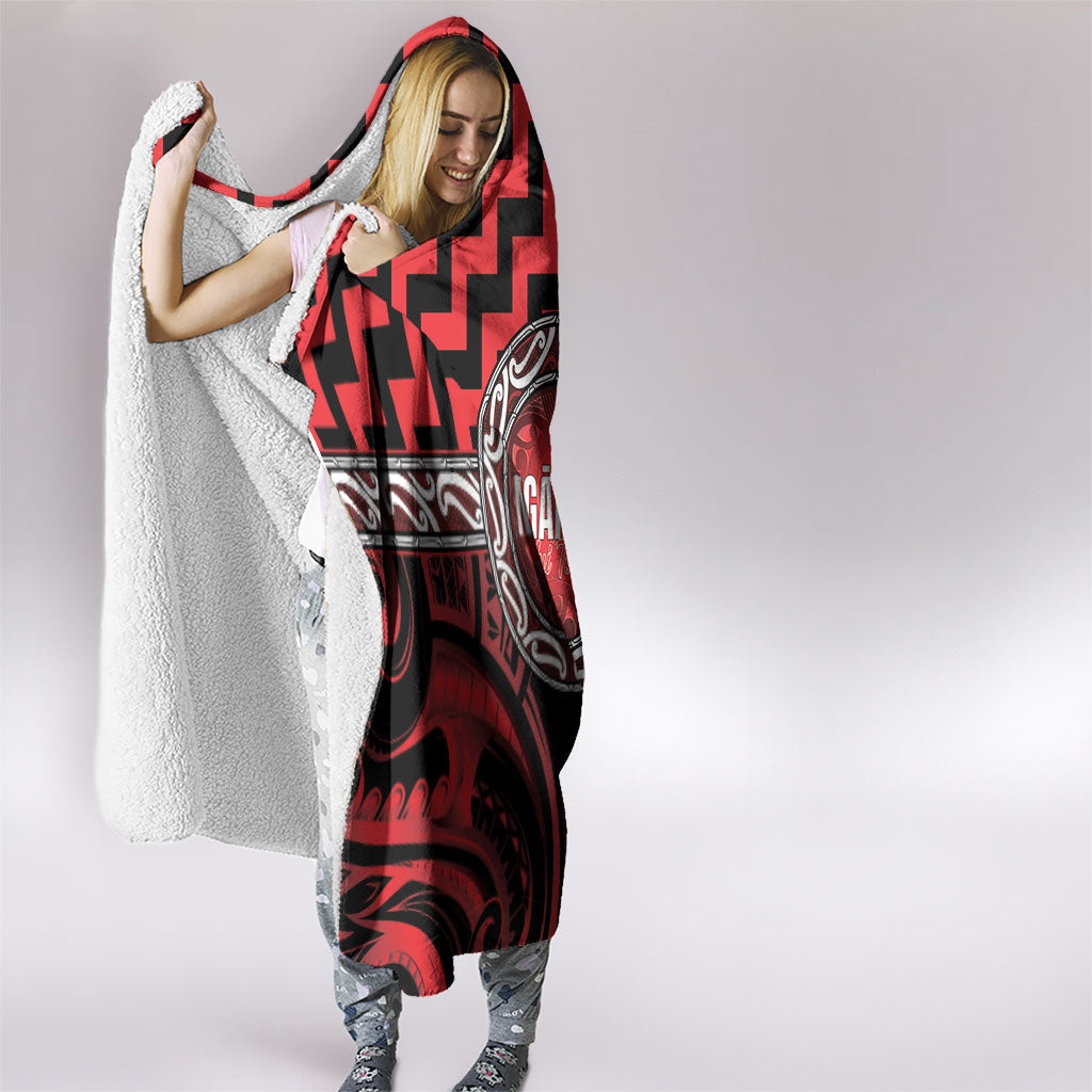 Aotearoa Ngapuhi Hooded Blanket Maori Iwi Poutama Puhoro Tattoo LT14 - Polynesian Pride