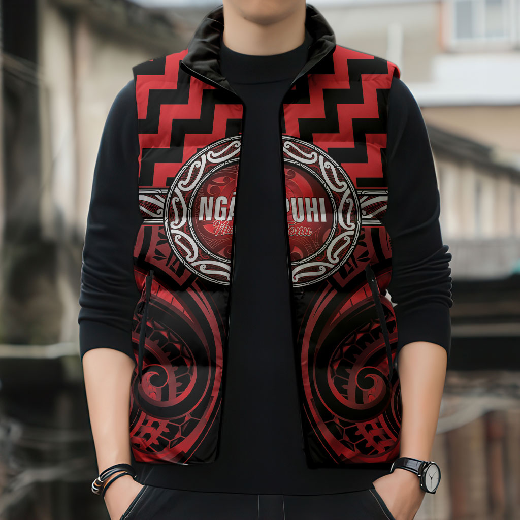 Aotearoa Ngapuhi Personalised Sleeveless Puffer Jacket Maori Iwi Poutama Puhoro Tattoo LT14 - Polynesian Pride