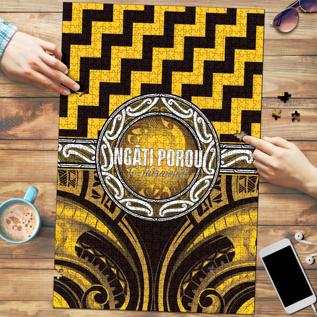 Aotearoa Ngati Porou Puzzle Maori Iwi Poutama Puhoro Tattoo LT14 Yellow - Polynesian Pride