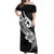 Polynesia Off Shoulder Maxi Dress Plumeria With Tribal Pattern Black Vibes LT14 Women Black - Polynesian Pride