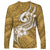 Polynesia Long Sleeve Shirt Plumeria With Tribal Pattern Yellow Pastel Vibes LT14 - Polynesian Pride