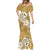 Polynesia Mermaid Dress Plumeria With Tribal Pattern Yellow Pastel Vibes LT14 - Polynesian Pride