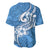 Polynesia Baseball Jersey Plumeria With Tribal Pattern Blue Pastel Vibes LT14 - Polynesian Pride