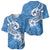 Polynesia Baseball Jersey Plumeria With Tribal Pattern Blue Pastel Vibes LT14 - Polynesian Pride