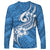 Polynesia Long Sleeve Shirt Plumeria With Tribal Pattern Blue Pastel Vibes LT14 - Polynesian Pride