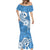 Polynesia Mermaid Dress Plumeria With Tribal Pattern Blue Pastel Vibes LT14 - Polynesian Pride