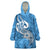 Polynesia Wearable Blanket Hoodie Plumeria With Tribal Pattern Blue Pastel Vibes LT14 One Size Blue - Polynesian Pride