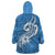 Polynesia Wearable Blanket Hoodie Plumeria With Tribal Pattern Blue Pastel Vibes LT14 - Polynesian Pride