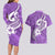 Polynesia Couples Matching Long Sleeve Bodycon Dress and Hawaiian Shirt Plumeria With Tribal Pattern Purple Pastel Vibes LT14 - Polynesian Pride