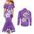 Polynesia Couples Matching Mermaid Dress and Long Sleeve Button Shirts Plumeria With Tribal Pattern Purple Pastel Vibes LT14 - Polynesian Pride