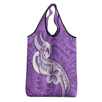 Polynesia Grocery Bag Plumeria With Tribal Pattern Purple Pastel LT14 - Polynesian Pride