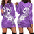 Polynesia Hoodie Dress Plumeria With Tribal Pattern Purple Pastel Vibes LT14 - Polynesian Pride