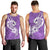 Polynesia Men Tank Top Plumeria With Tribal Pattern Purple Pastel Vibes LT14 - Polynesian Pride