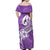 Polynesia Off Shoulder Maxi Dress Plumeria With Tribal Pattern Purple Pastel Vibes LT14 - Polynesian Pride