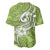 Polynesia Baseball Jersey Plumeria With Tribal Pattern Green Pastel Vibes LT14 - Polynesian Pride