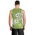 Polynesia Men Tank Top Plumeria With Tribal Pattern Green Pastel Vibes LT14 - Polynesian Pride