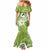 Polynesia Mermaid Dress Plumeria With Tribal Pattern Green Pastel Vibes LT14 - Polynesian Pride