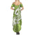 Polynesia Summer Maxi Dress Plumeria With Tribal Pattern Green Pastel Vibes LT14 - Polynesian Pride