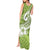 Polynesia Tank Maxi Dress Plumeria With Tribal Pattern Green Pastel Vibes LT14 - Polynesian Pride