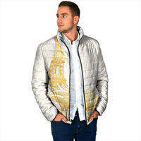 Polynesia White Sunday Padded Jacket Polynesian Tattoo Plumeria Hibiscus Gold LT14 - Polynesian Pride
