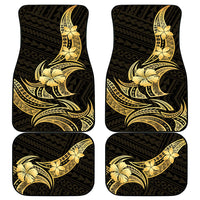 Gold Black Polynesia Hibiscus Plumeria Tattoo Car Mats LT14 - Polynesian Pride
