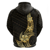 Gold Black Polynesia Hibiscus Plumeria Tattoo Hoodie LT14 - Polynesian Pride