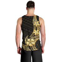 Gold Black Polynesia Hibiscus Plumeria Tattoo Men Tank Top LT14 - Polynesian Pride