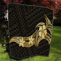 Gold Black Polynesia Hibiscus Plumeria Tattoo Quilt LT14 - Polynesian Pride