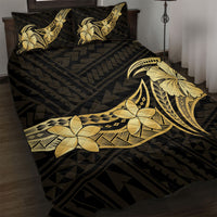 Gold Black Polynesia Hibiscus Plumeria Tattoo Quilt Bed Set LT14 Black - Polynesian Pride