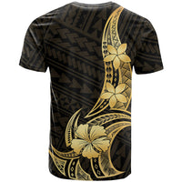 Gold Black Polynesia Hibiscus Plumeria Tattoo T Shirt LT14 - Polynesian Pride