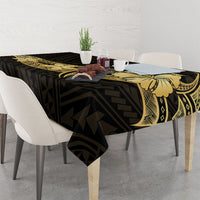 Gold Black Polynesia Hibiscus Plumeria Tattoo Tablecloth LT14 - Polynesian Pride