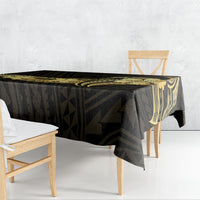 Gold Black Polynesia Hibiscus Plumeria Tattoo Tablecloth LT14 - Polynesian Pride