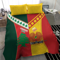 Rugby Papua New Guinea and Lebanon Bedding Set PNG Kumuls Cedars Together LT14 - Polynesian Pride