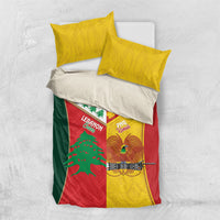Rugby Papua New Guinea and Lebanon Bedding Set PNG Kumuls Cedars Together LT14 US Twin 172cm x 218cm Multicolor - Polynesian Pride