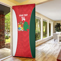 Custom Rugby Tonga and Lebanon Door Cover Mate Maa Tonga Cedars Together LT14 - Polynesian Pride