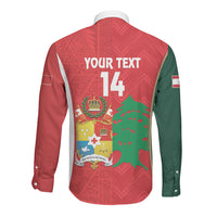 Custom Rugby Tonga and Lebanon Long Sleeve Button Shirt Mate Maa Tonga Cedars Together LT14 - Polynesian Pride