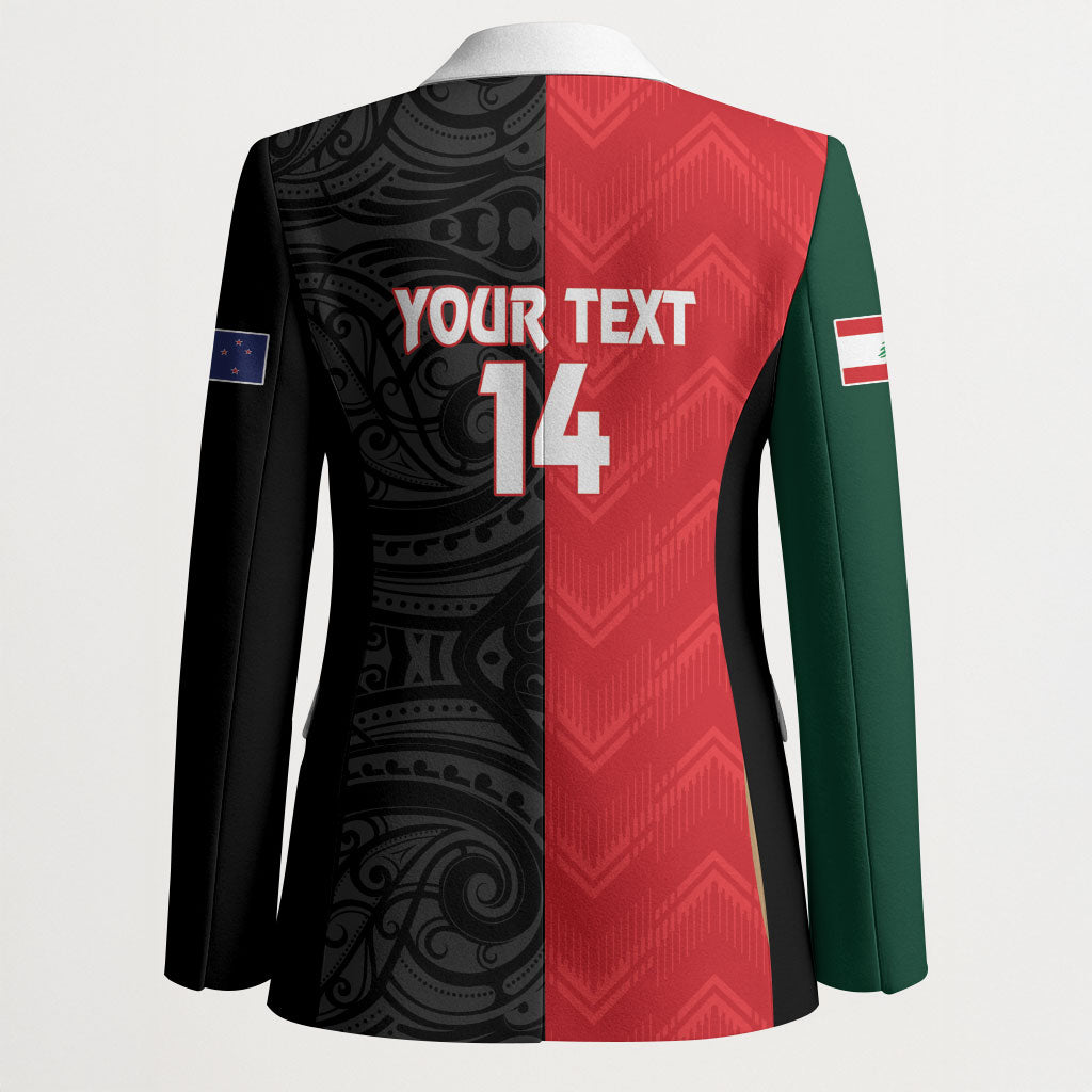 Custom Rugby New Zealand and Lebanon Blazer All Black Cedars Together LT14 - Polynesian Pride